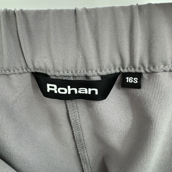 ROHAN Gray Tapered High Rise Trouser Slacks Size 16S Short - Picture 5 of 6